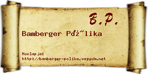 Bamberger Pólika névjegykártya